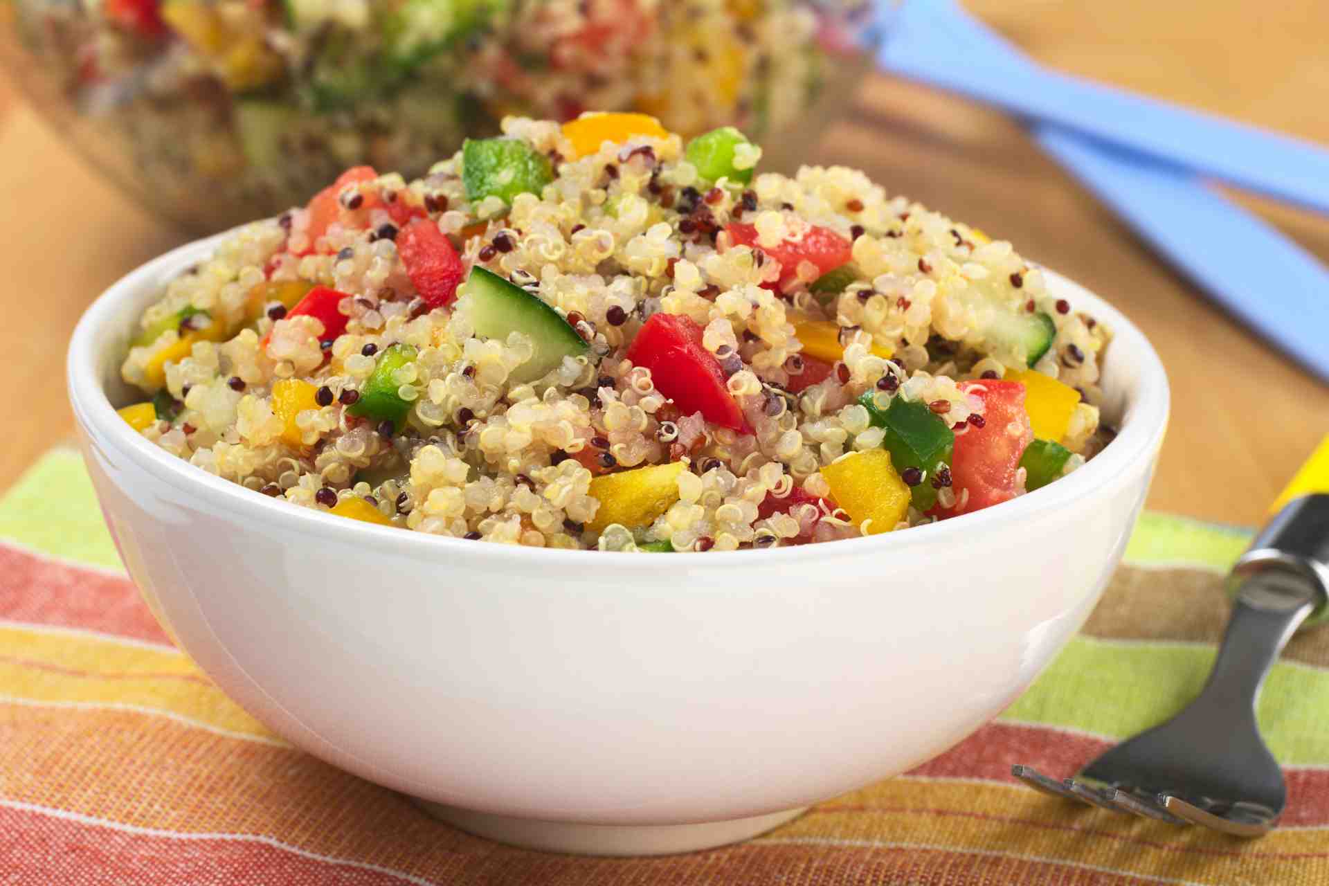 Quinoa salad with roasted vegetables tired of being fat